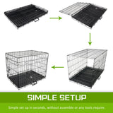 Dog Playpens & Gates: Wire Dog Cage Foldable Crate Kennel 30in with Tray + BLUE Cover Combo