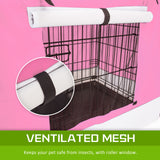 Dog Playpens & Gates: Wire Dog Cage Foldable Crate Kennel 30in with Tray + PINK Cover Combo