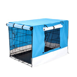 Dog Playpens & Gates: Wire Dog Cage Foldable Crate Kennel 36in with Tray + BLUE Cover Combo