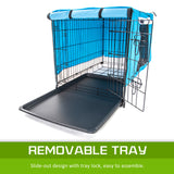 Dog Playpens & Gates: Wire Dog Cage Foldable Crate Kennel 36in with Tray + BLUE Cover Combo