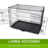 Dog Playpens & Gates: Wire Dog Cage Foldable Crate Kennel 36in with Tray + BLUE Cover Combo