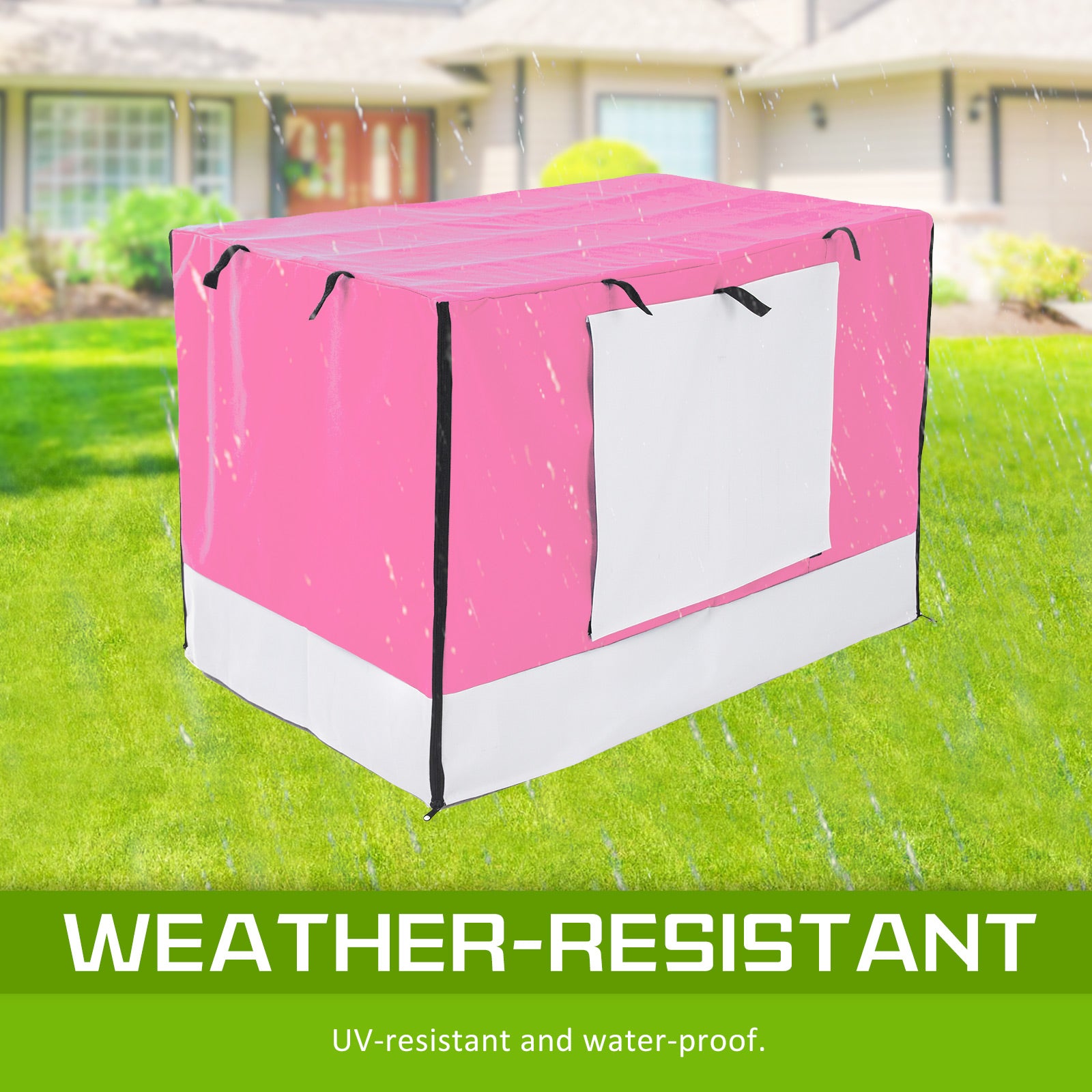 Dog Playpens & Gates: Wire Dog Cage Foldable Crate Kennel 42in with Tray + PINK Cover Combo