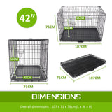 Dog Playpens & Gates: Wire Dog Cage Foldable Crate Kennel 42in with Tray + PINK Cover Combo