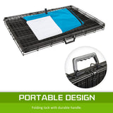Dog Playpens & Gates: Wire Dog Cage Foldable Crate Kennel 48in with Tray + BLUE Cover Combo