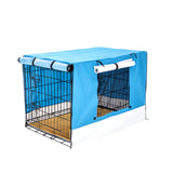 Dog Playpens & Gates: Wire Dog Cage Crate 30in with Tray + Cushion Mat + BLUE Cover Combo