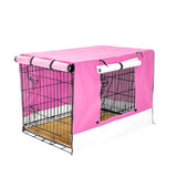 Dog Playpens & Gates: Wire Dog Cage Crate 36in with Tray + Cushion Mat + PINK Cover Combo