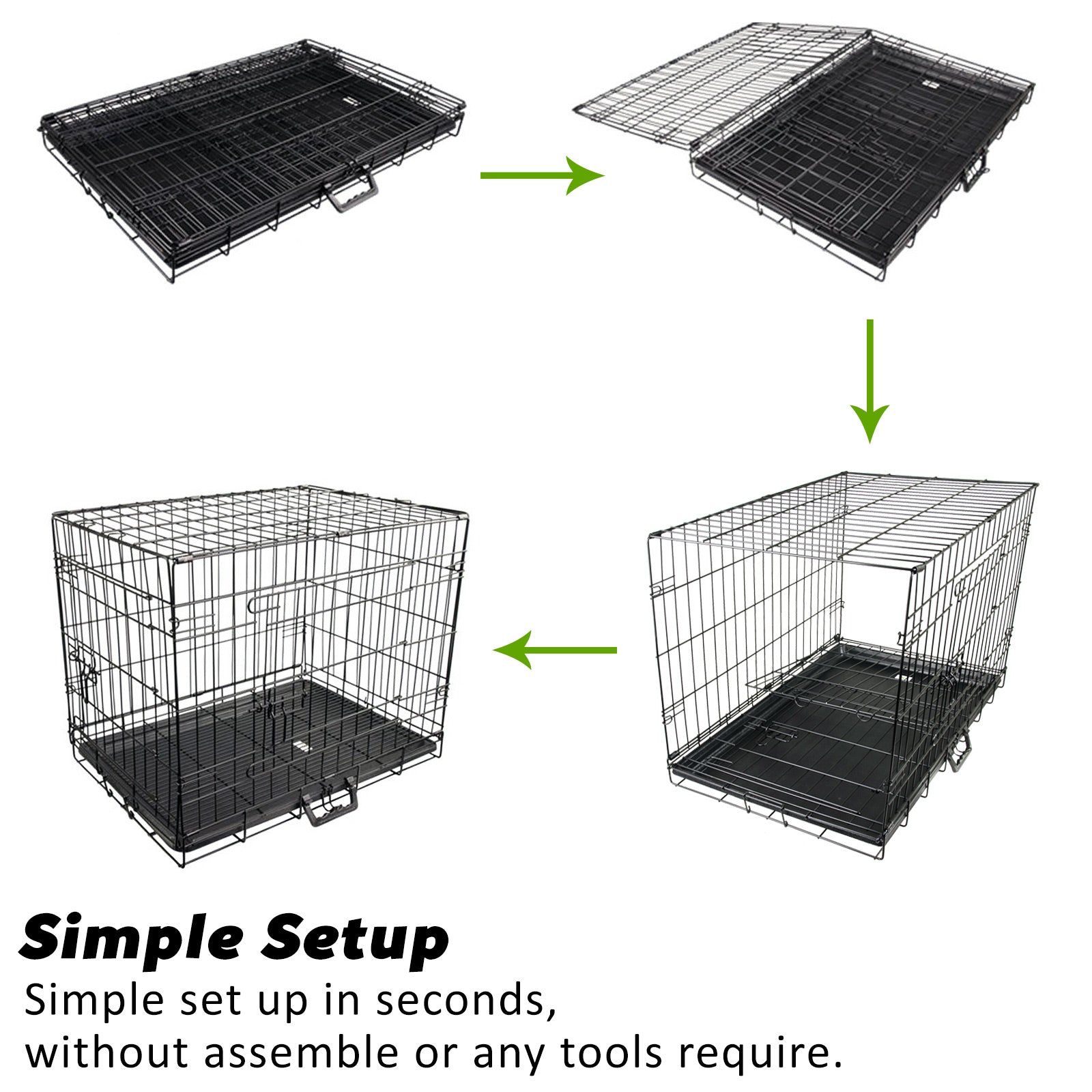 Dog Playpens & Gates: Wire Dog Cage Crate 42in with Tray + Cushion Mat + PINK Cover Combo