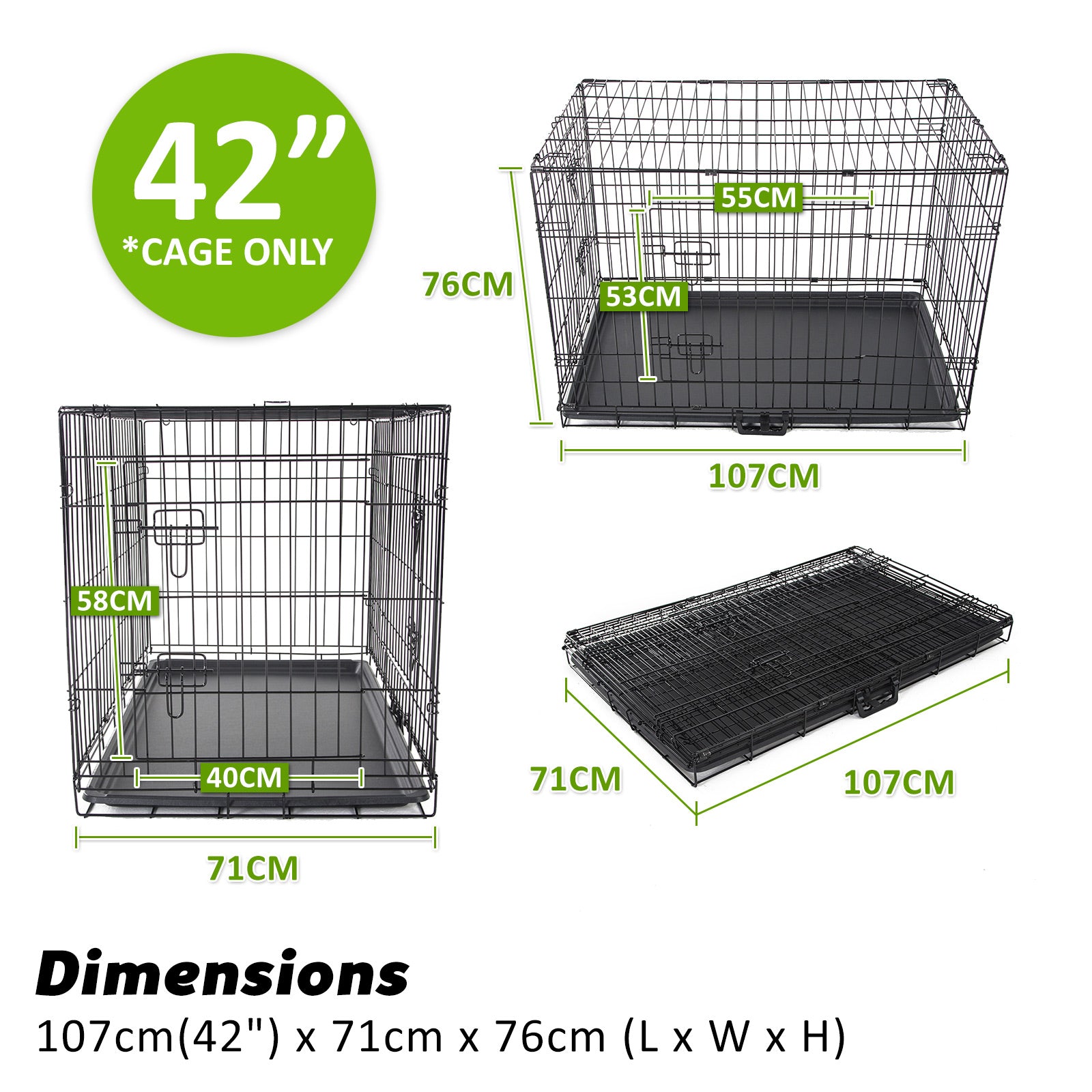 Dog Playpens & Gates: Wire Dog Cage Crate 42in with Tray + Cushion Mat + PINK Cover Combo
