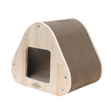 Cat Scratchers: Yaomi Wood Triangle Cat Scratcher Sofa Pet Bed
