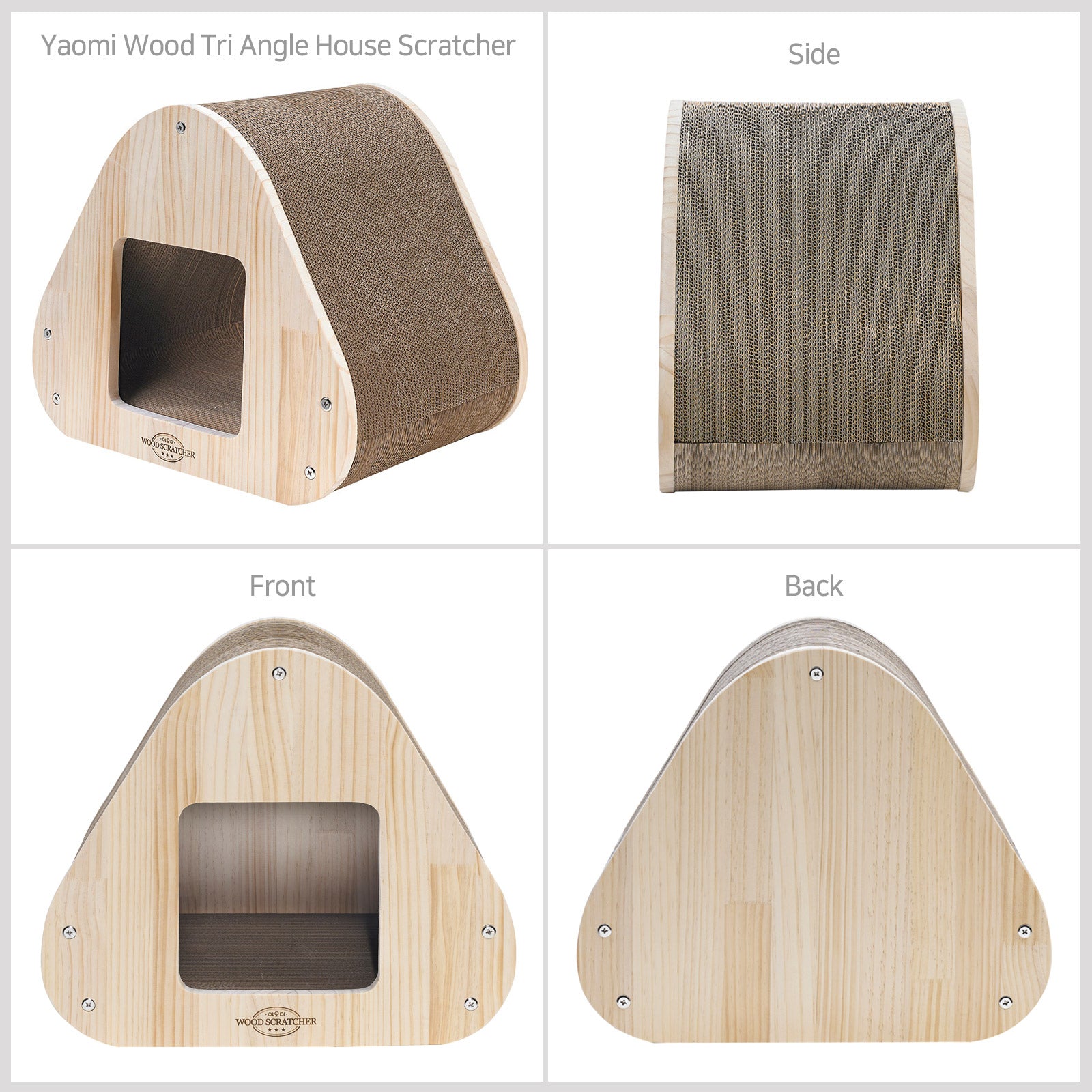 Cat Scratchers: Yaomi Wood Triangle Cat Scratcher Sofa Pet Bed