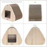 Cat Scratchers: Yaomi Wood Triangle Cat Scratcher Sofa Pet Bed