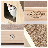 Cat Scratchers: Yaomi Wood Triangle Cat Scratcher Sofa Pet Bed