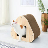 Cat Scratchers: Yaomi Wood Triangle Cat Scratcher Sofa Pet Bed
