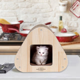 Cat Scratchers: Yaomi Wood Triangle Cat Scratcher Sofa Pet Bed