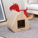 Cat Scratchers: Yaomi Wood Triangle Cat Scratcher Sofa Pet Bed