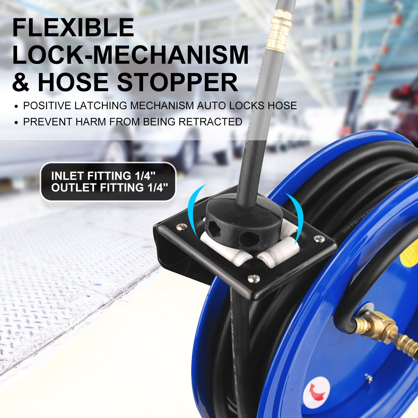 Air Compressors Accessories: Air Hose Retractable Rewind Reel Automotive Industrial 15m