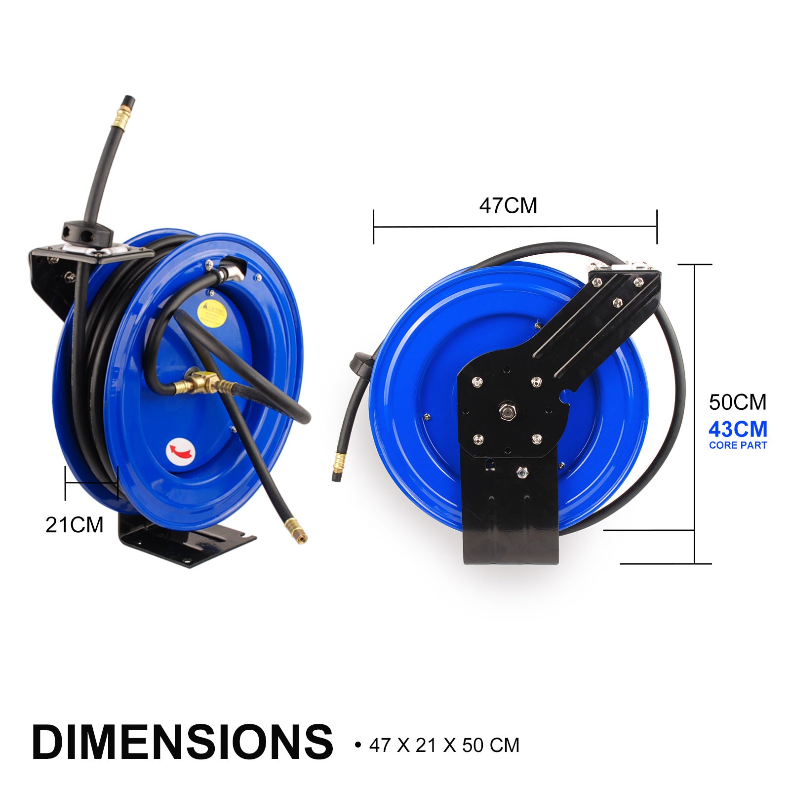 Air Compressors Accessories: Air Hose Retractable Rewind Reel Automotive Industrial 15m