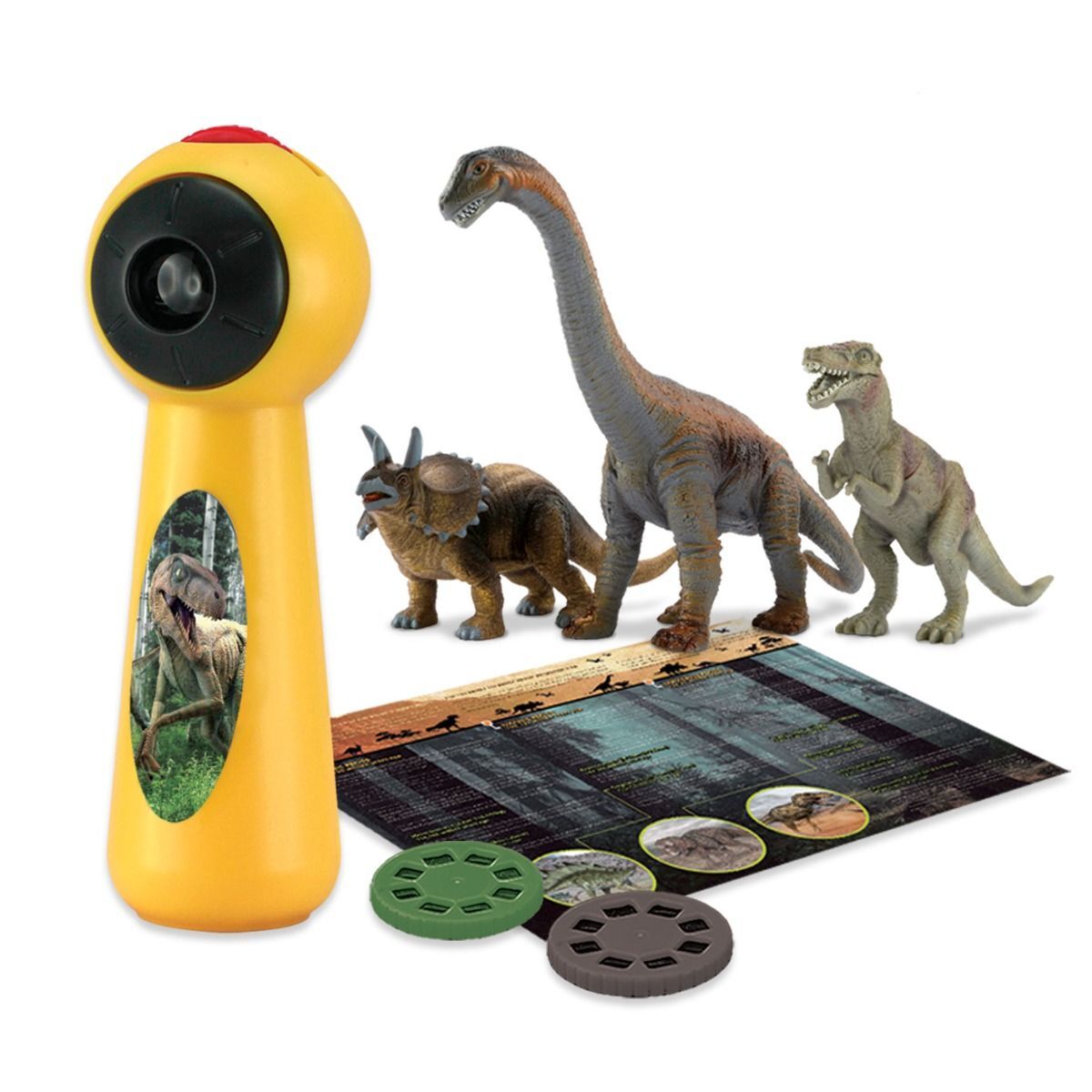 Activity Toys: Dinosaur Projector and 3 Toy Figures Play Set - Kids STEM Learning Set