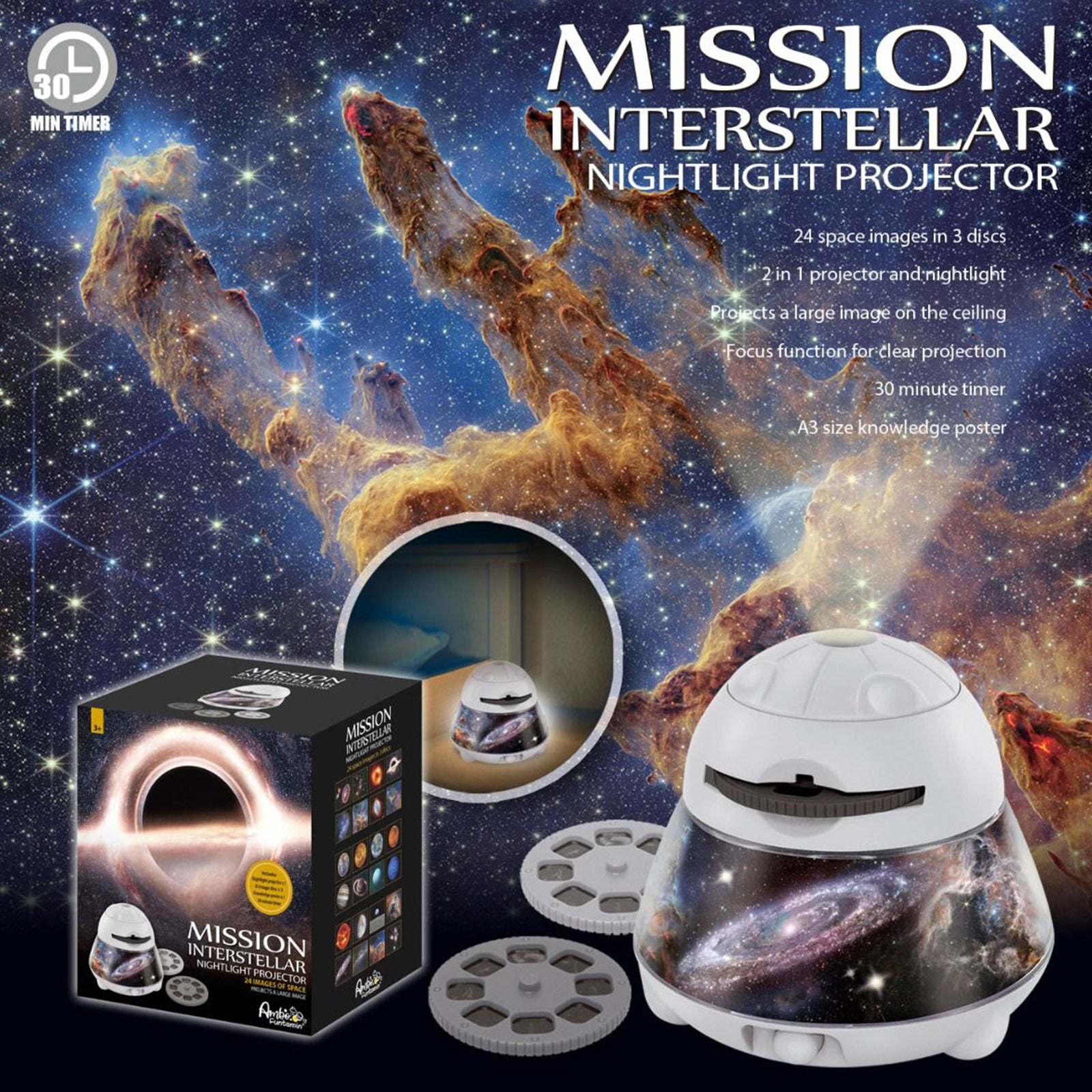 Activity Toys: Mission Interstellar Dreamy Sky Night Light Projector - Kids STEAM Toy