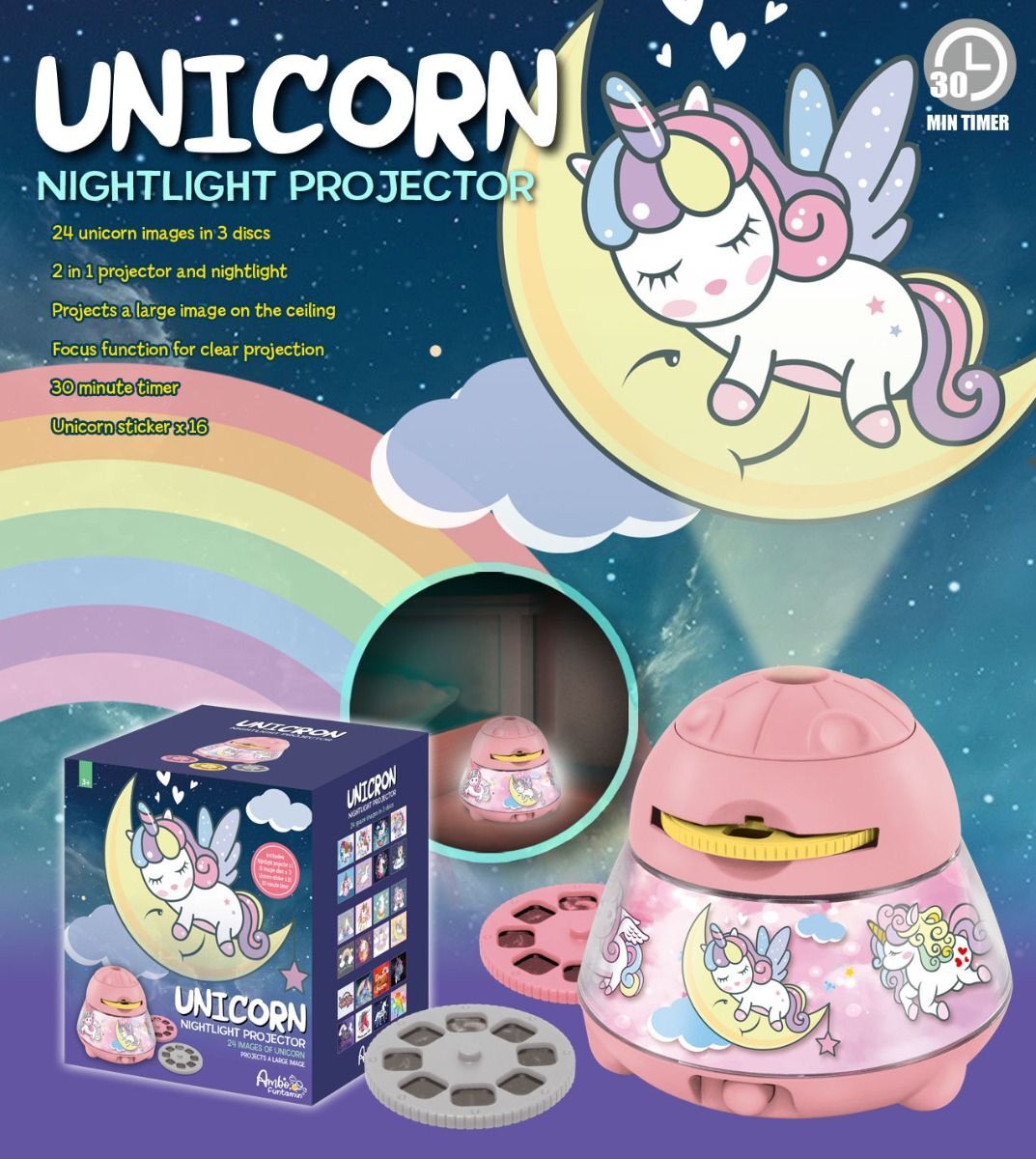 Activity Toys: Unicorn Dreamy Sky Night Light Projector - Kids STEAM Toy