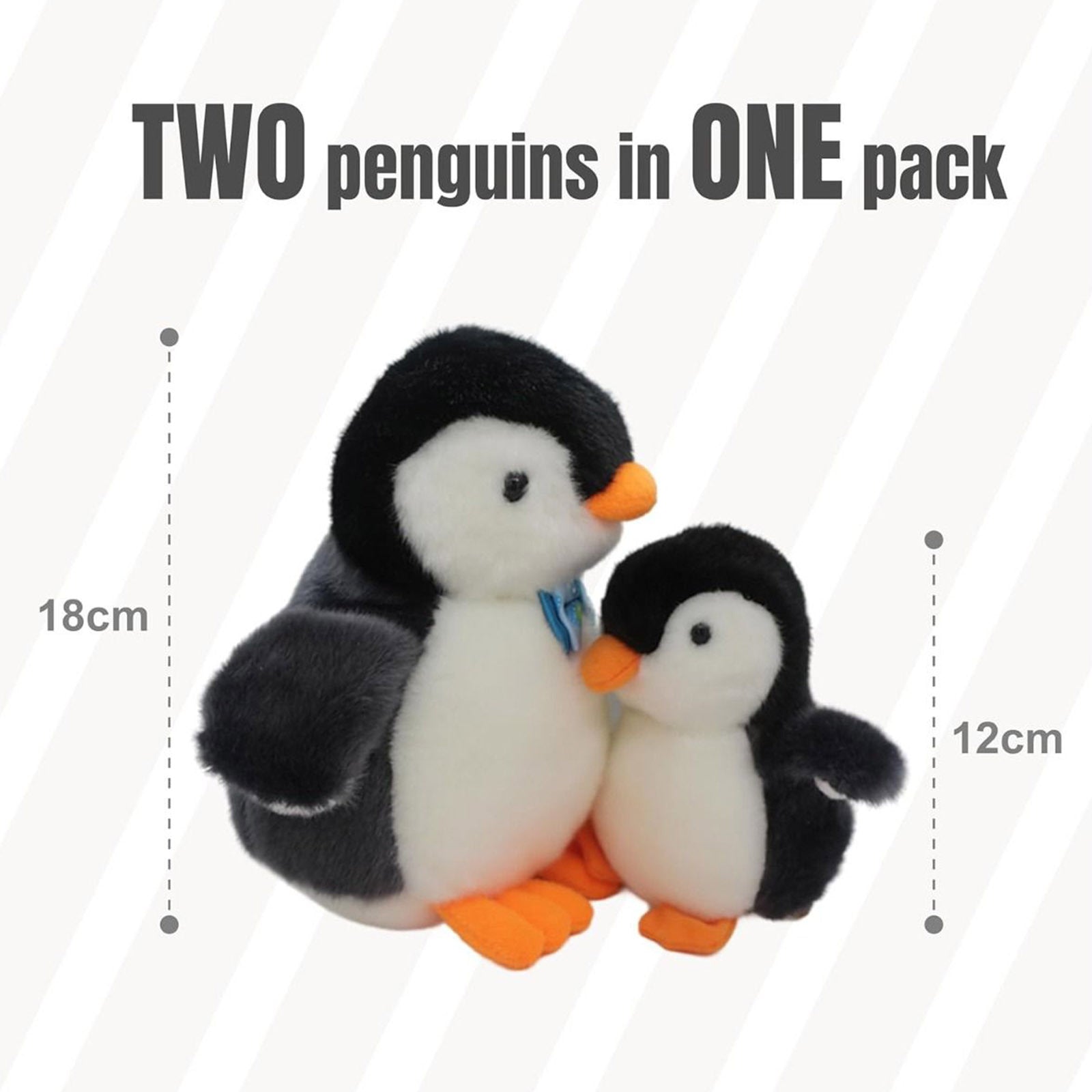 Activity Toys: 2X Plush Penguin Keychain Or Doll With Sound Activation GREY
