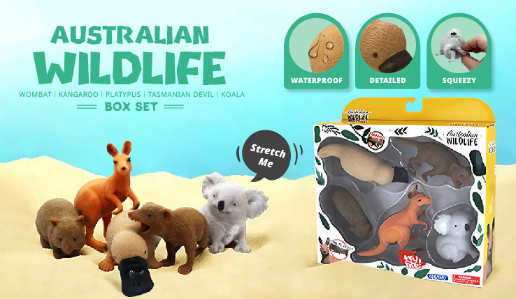Activity Toys: Stretchy Squishy Australian Wildlife Gift Set - Sensory Stimulation Animal Toys
