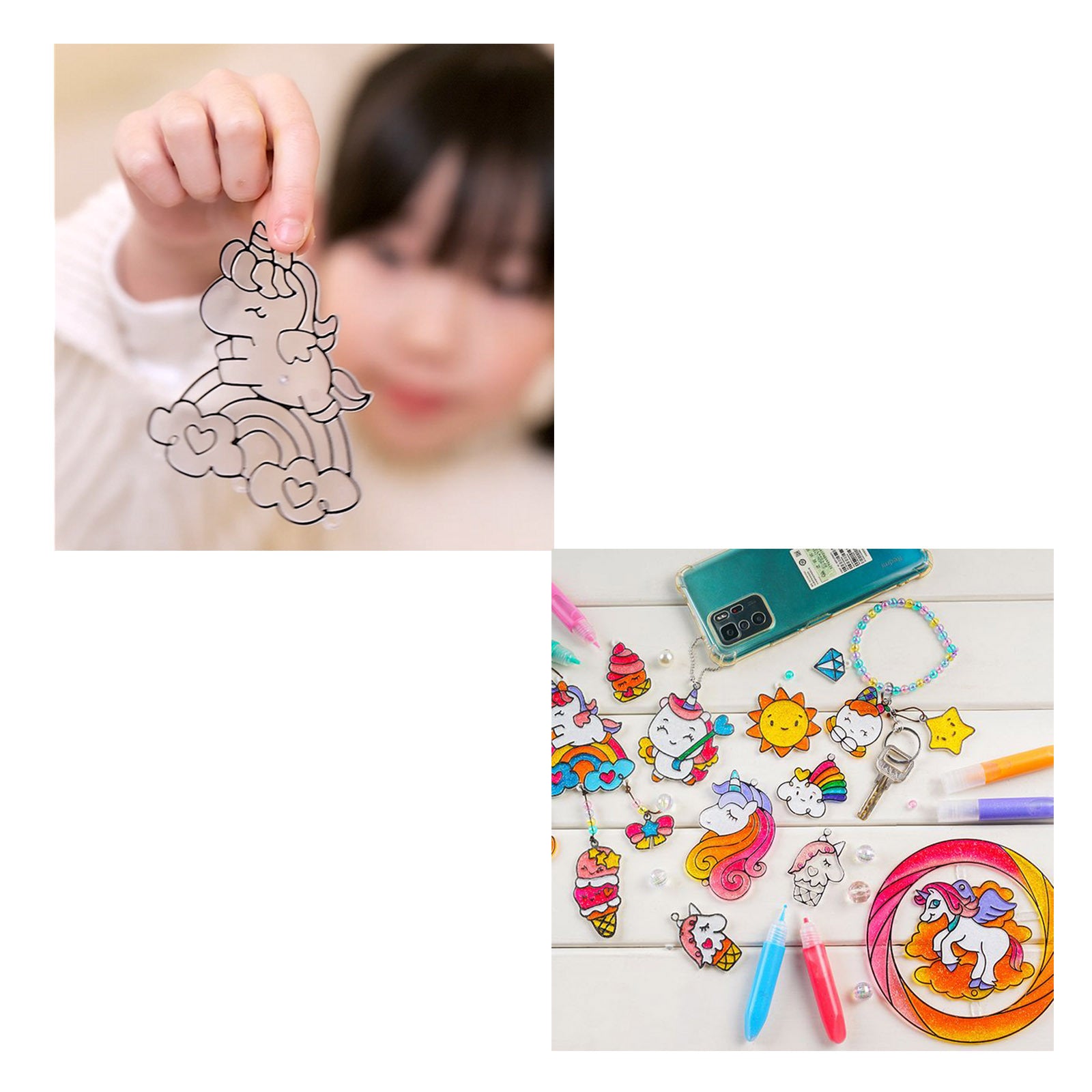 Activity Toys: Sparkly Ornament Suncatcher - DIY for Kids Art Craft Colouring PaintingSet