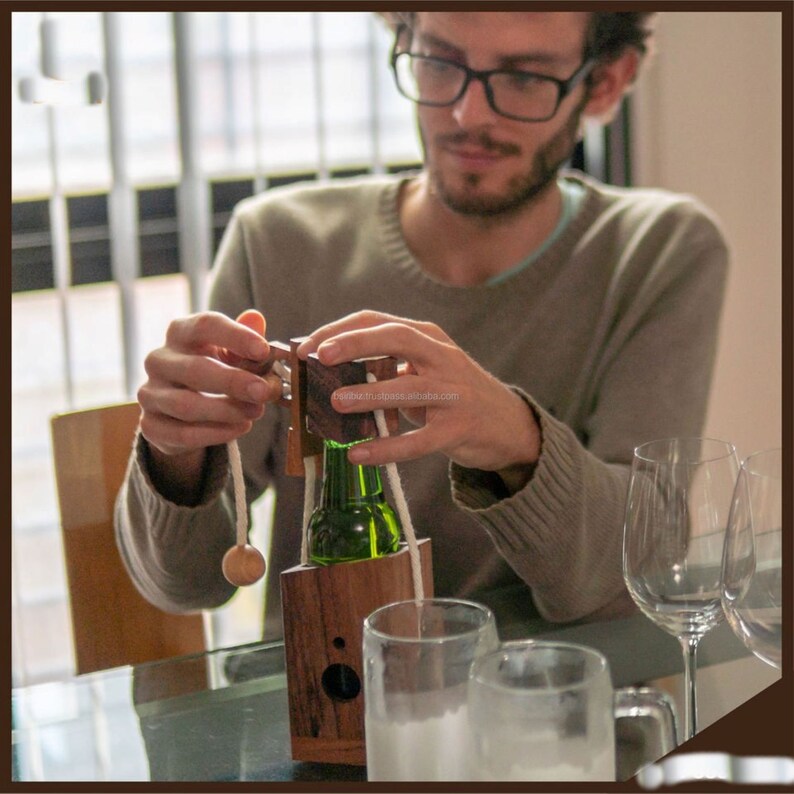 Beer Hampers: Brainteaser beer bottle mystery lock puzzle- open the lock before you can have a drink! Great party gift