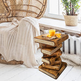 Outdoor Chairs: Side Table, corner Stool, Plant Stand Raintree Wood Natural Finish-Book