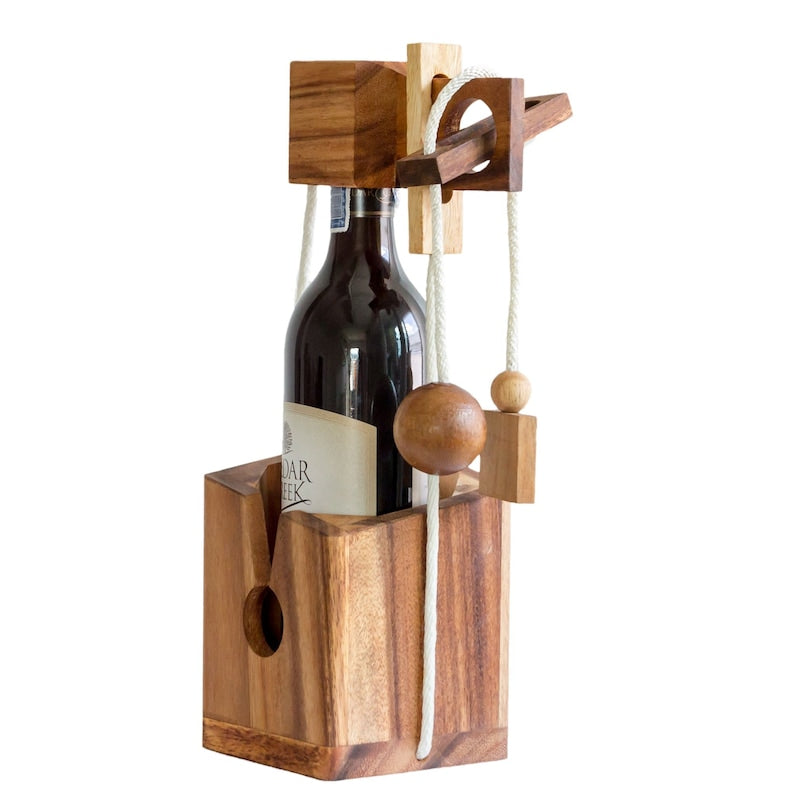 Beer Hampers: Brainteaser wine bottle mystery lock puzzle- open the lock before you can have a drink! Great party gift