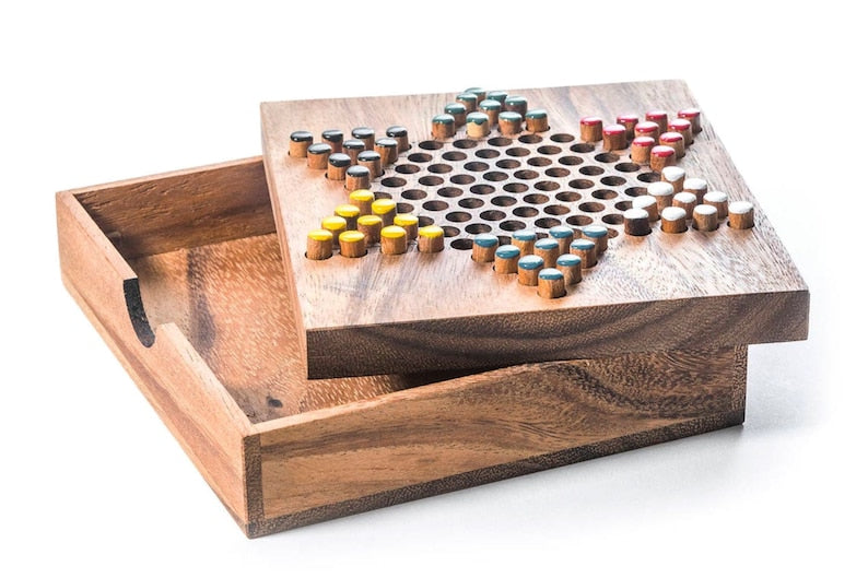 Board Games: Chinese Checkers - wooden board game, strategy game, game for adults, game