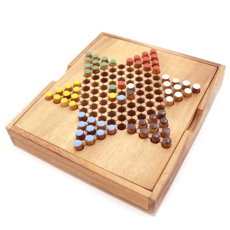 Board Games: Chinese Checkers - wooden board game, strategy game, game for adults, game