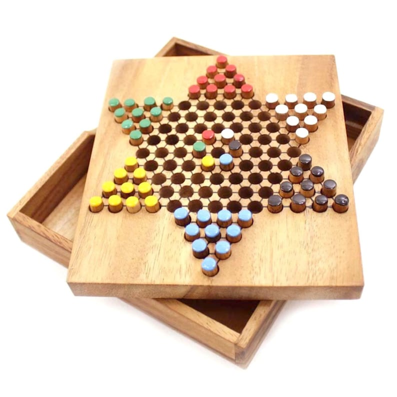Board Games: Chinese Checkers - wooden board game, strategy game, game for adults, game
