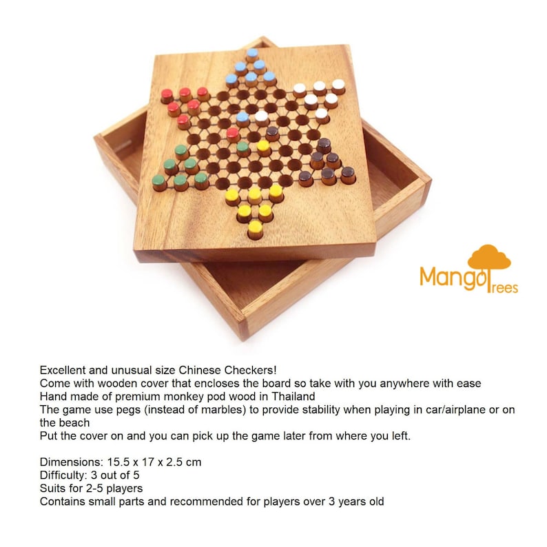 Board Games: Chinese Checkers - wooden board game, strategy game, game for adults, game