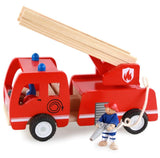 Fridges: Fire truck wooden 3 years + with ladder and firemen Fire engine Red
