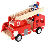 Fridges: Fire truck wooden 3 years + with ladder and firemen Fire engine Red
