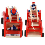 Fridges: Fire truck wooden 3 years + with ladder and firemen Fire engine Red