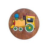 Table & Bar Stools: Hand Carved Children's Chair Stool Wooden Train Locomotive Theme