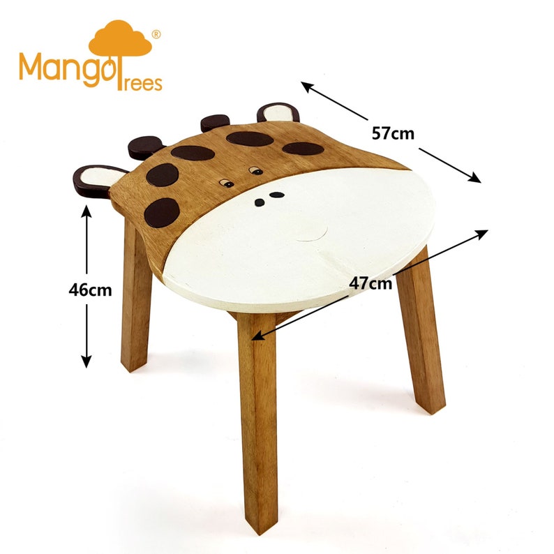Board Games: Hand Carved Children's Table Wooden GIRAFFE Theme