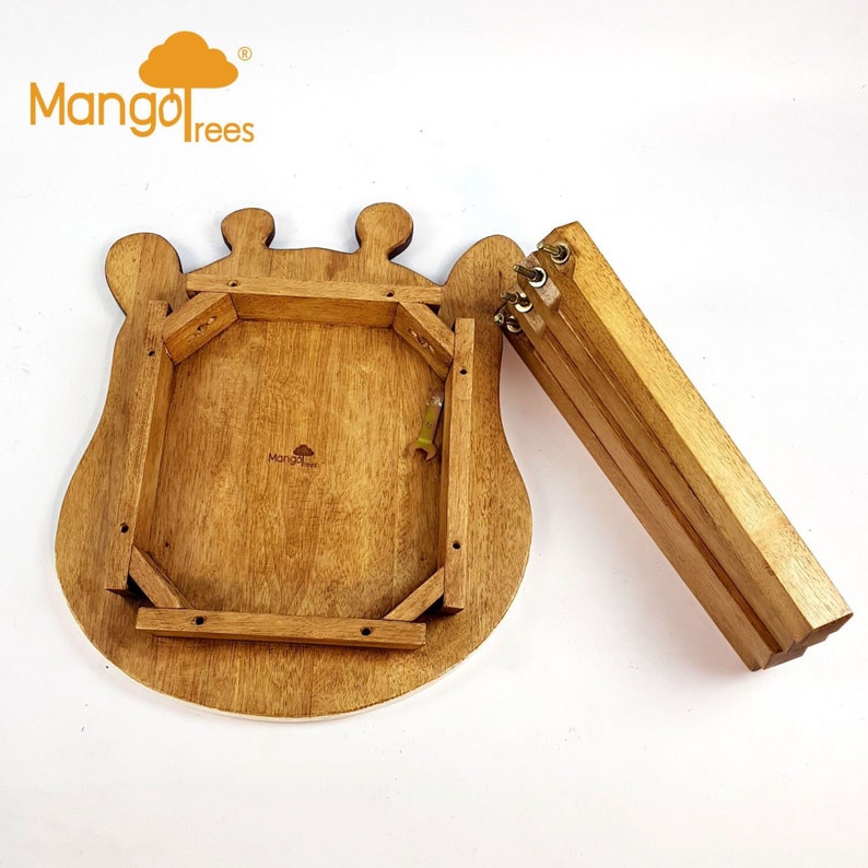 Board Games: Hand Carved Children's Table Wooden GIRAFFE Theme