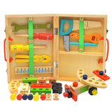 Pretend Play: Children's pretend play build fix wood Toolbox Toy, Carpenter Traddie Set For toddlers and kids