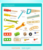 Pretend Play: Children's pretend play build fix wood Toolbox Toy, Carpenter Traddie Set For toddlers and kids