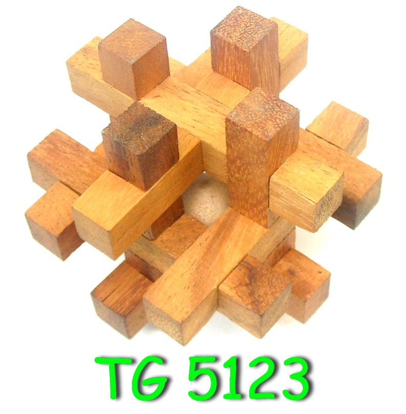 Board Games: 4 individual brainteaser wooden puzzles in a gift wooden box