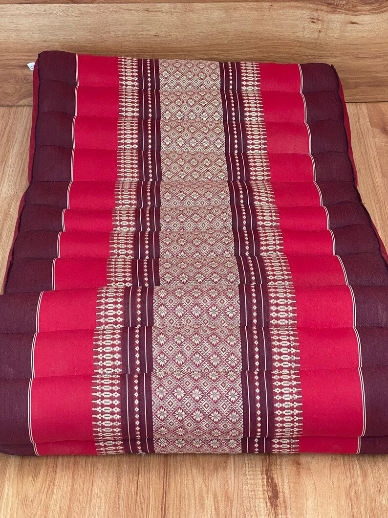 Wellness Accessories: Mothers day gift Meditation Cushion Set RED Medium Size-RED3-Fold Zafu