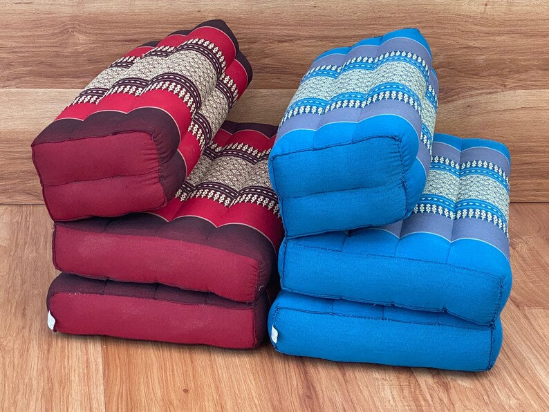 Wellness Accessories: Mothers day gift Meditation Cushion Set RED Medium Size-RED3-Fold Zafu