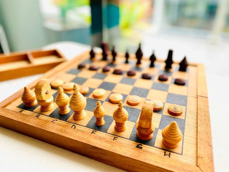 Building Toys: Mothers day gift Wooden Makruk traditional Thai Chess Set