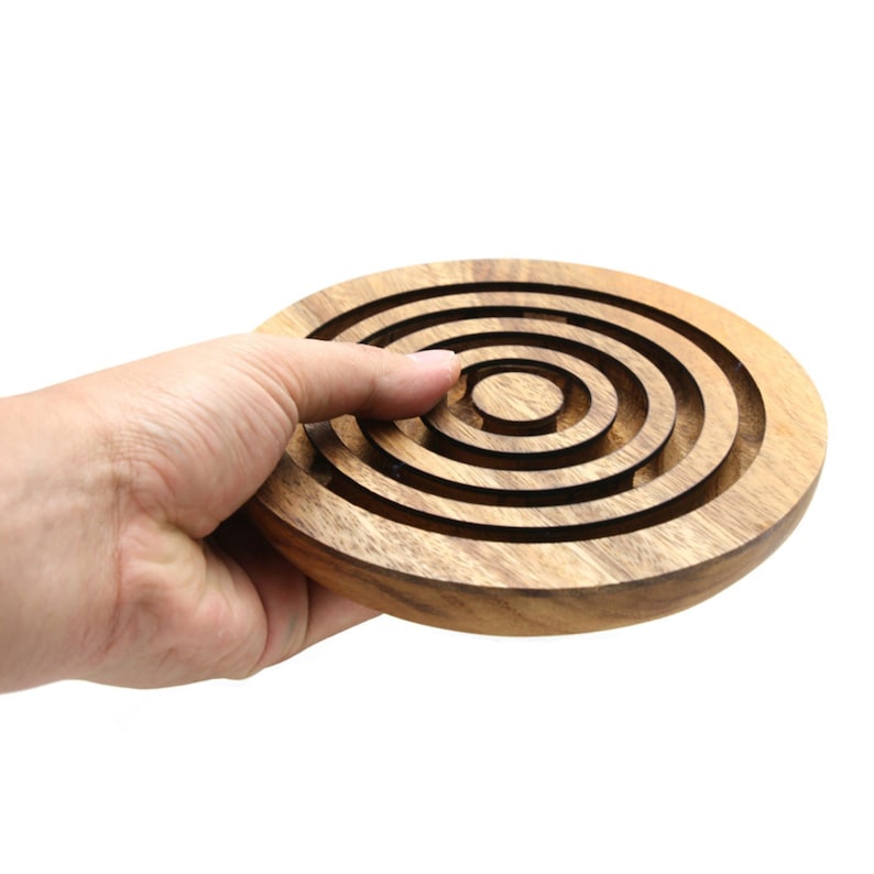 Building Toys: Marble run brain teaser puzzle, wood, handmade 3D puzzle-get all 3 marbles together