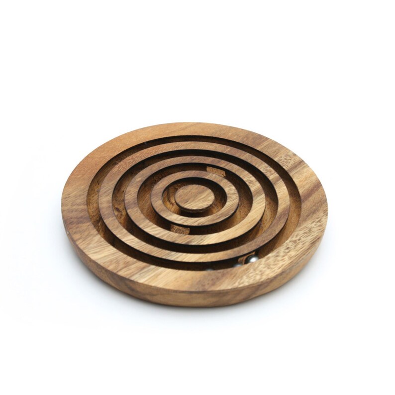 Building Toys: Marble run brain teaser puzzle, wood, handmade 3D puzzle-get all 3 marbles together