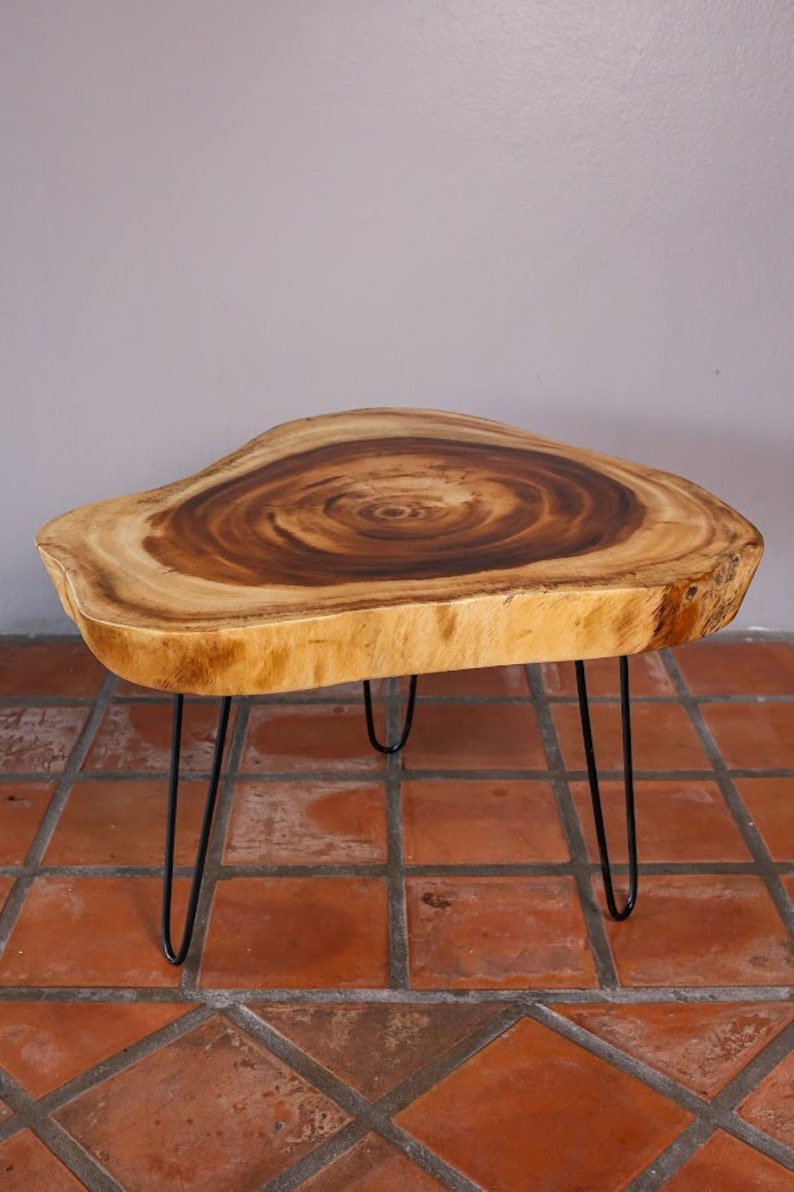 Coffee Tables: Round Raintree Wood Live Edge Coffee Table