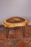 Coffee Tables: Round Raintree Wood Live Edge Coffee Table